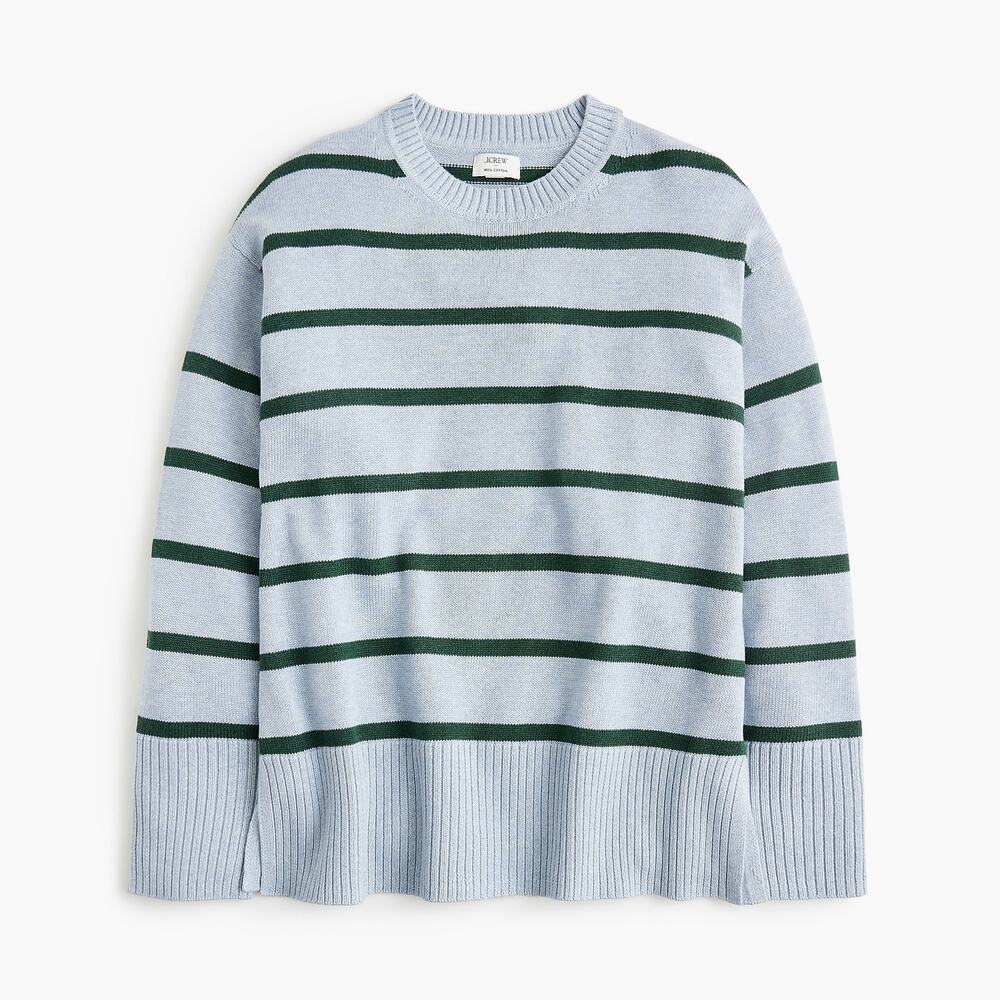 J. Crew Women’s Wide-Hem Sweater Long Sleeves Caribbean Smoky Spruce Size L NWT